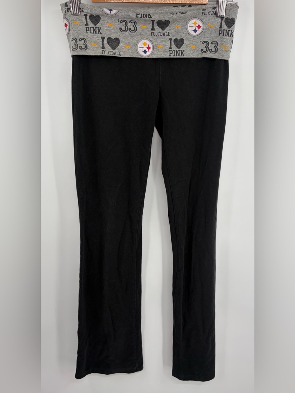 Y2K Victorias Secret fold over Pittsburgh Steelers NFL flare yoga pant women’s S